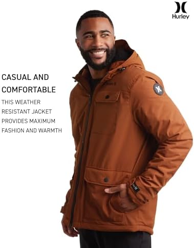 Hurley Jaqueta masculina de inverno – Jaqueta masculina forrada